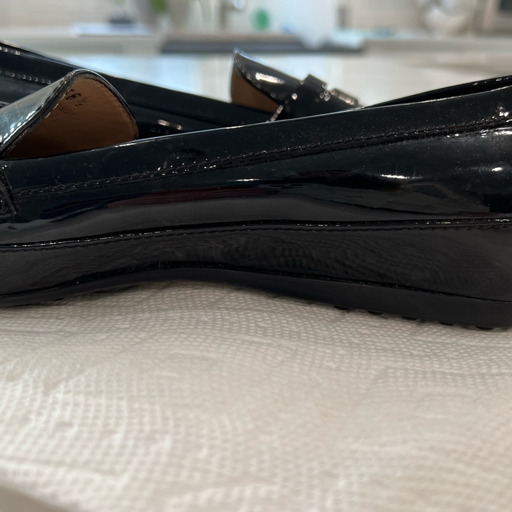 TOD’S black patent gominni leather driving moccasin loafers size 36.5 - Picture 9 of 10